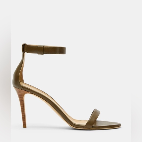 Theory demeura nappa high heeled sandal in army green NWT - Picture 2 of 5